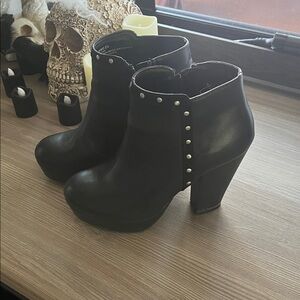 Black Studded Ankle Boots